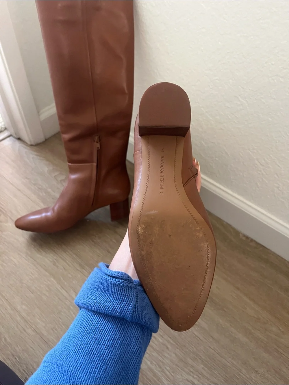 Women's Tall Brown Leather Knee-High Boots